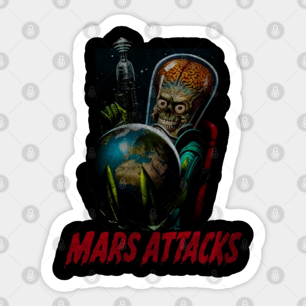 Mars Attacks Sticker by Unfluid